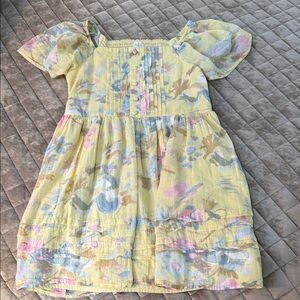 Abercrombie Kids Girls' Yellow Floral Puff-Sleeve Dress
